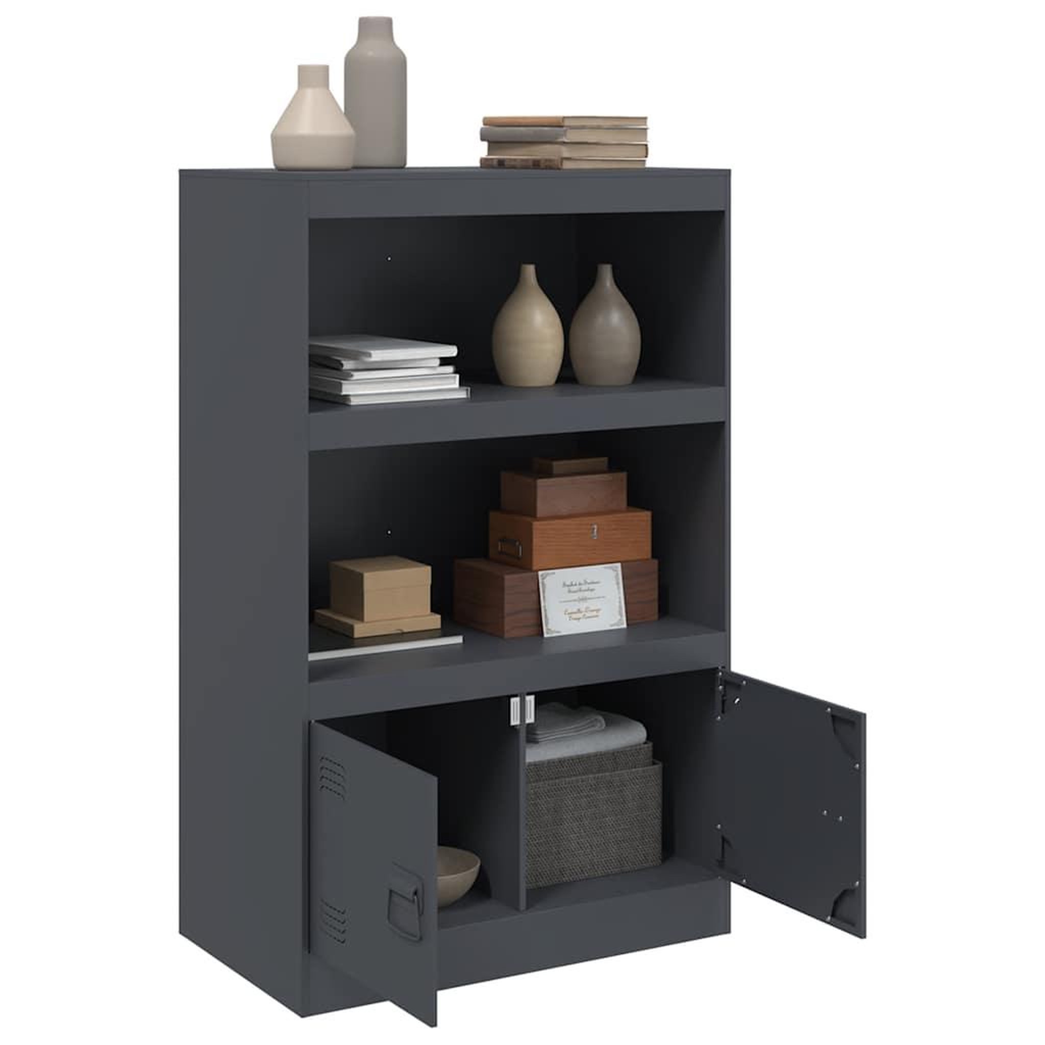 Voir la diapositive 4 : VIDAXL Buffet anthracite 67x39x107 cm acier