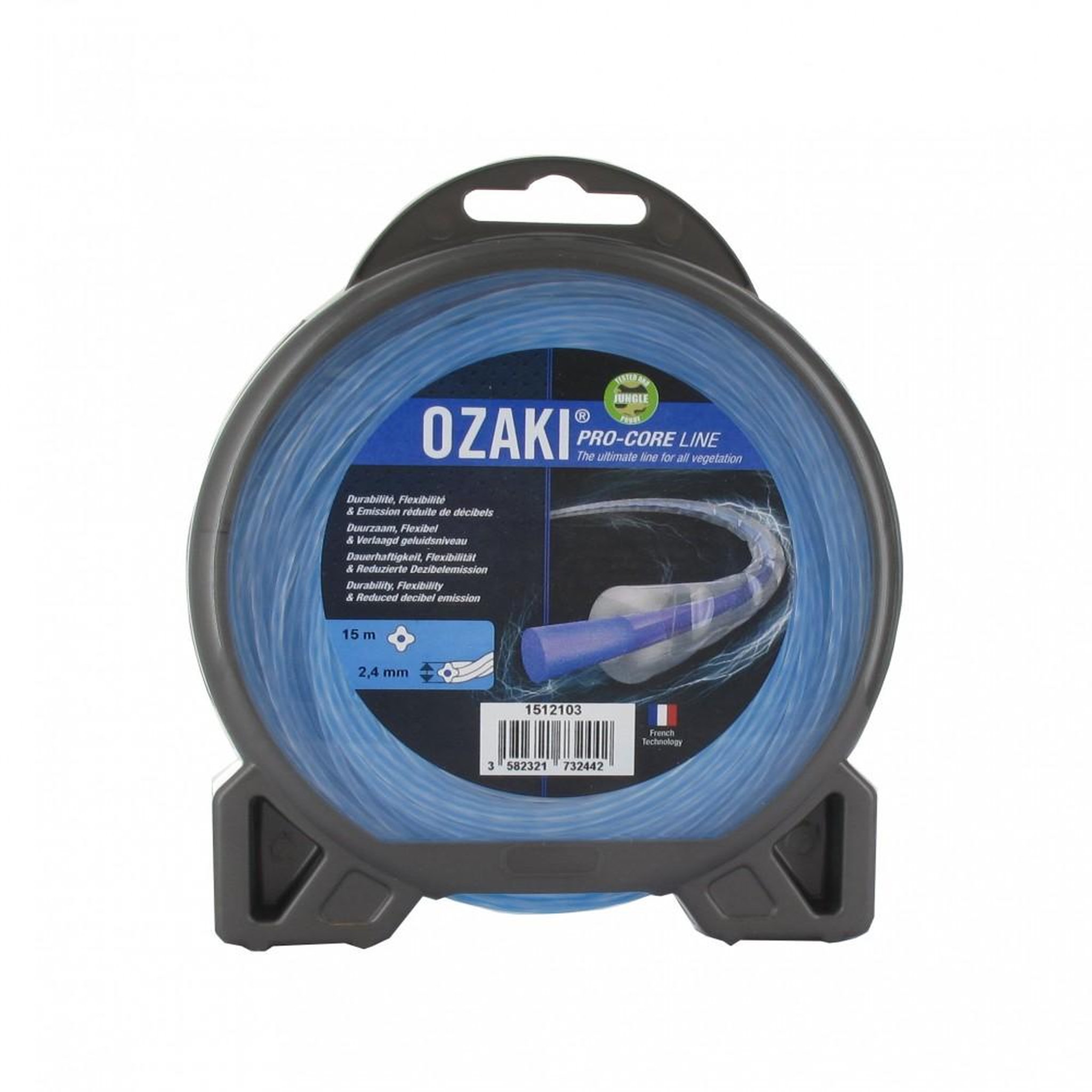 OzaKI Coque fil nylon OZAKI PRO-CORE LINE. Co-extrudé Longueur: 15 m, Ø: 2,40mm