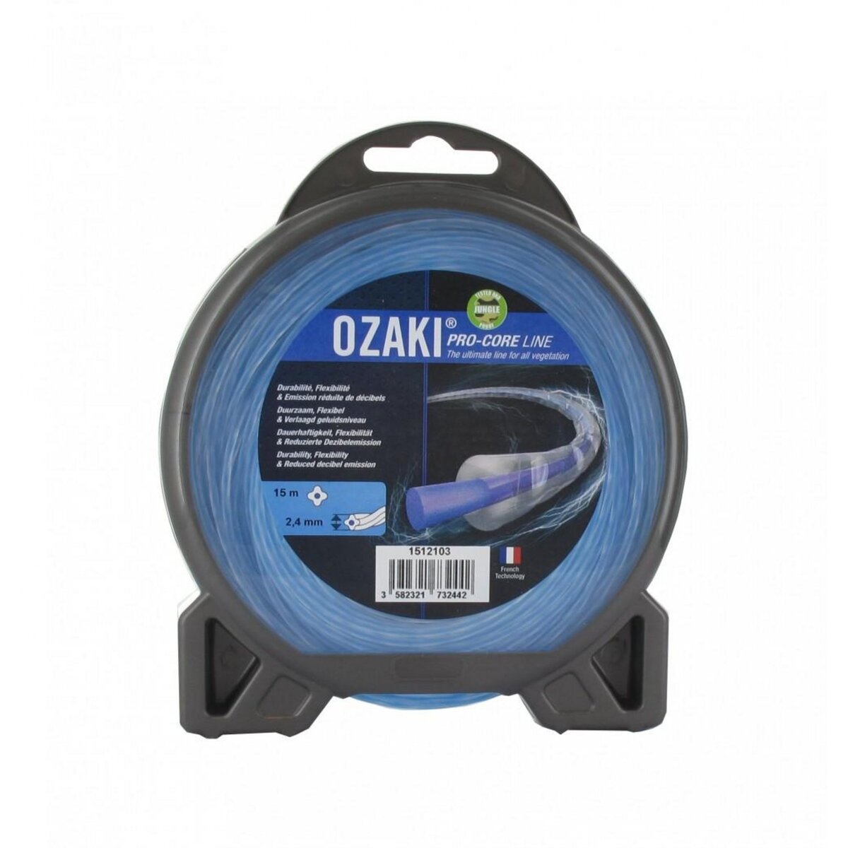 OzaKI Coque fil nylon OZAKI PRO-CORE LINE. Co-extrudé Longueur: 15 m, Ø: 2,40mm