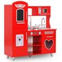 Voir la diapositive 1 : VIDAXL Cuisine en jouet pour enfants MDF 84x31x89 cm Rouge