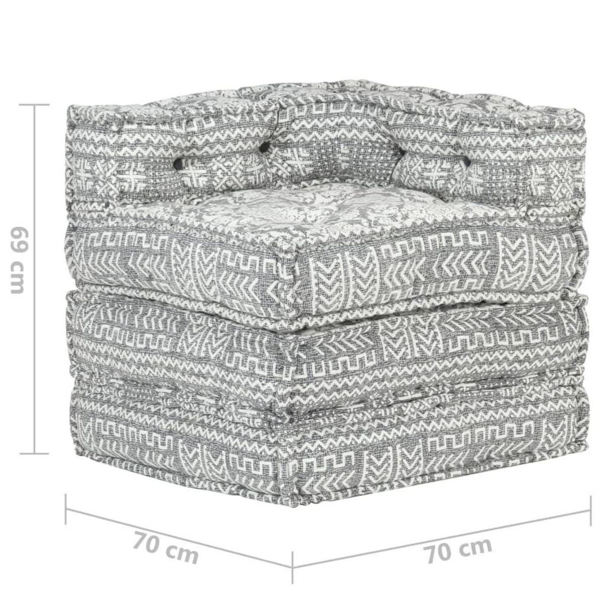 VIDAXL Pouf modulaire Gris clair Tissu