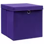 VIDAXL Boîtes de rangement avec couvercles 10 pcs 28x28x28 cm Violet