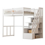 MERAX Lit mezzanine. Coloris disponibles : Blanc, Marron