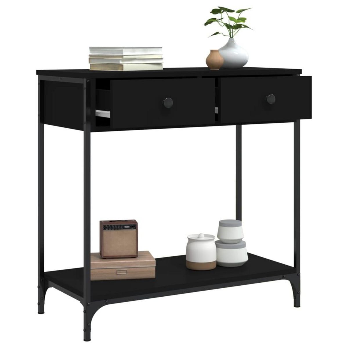 VIDAXL Table console noir 75x34,5x75 cm bois d'ingenierie