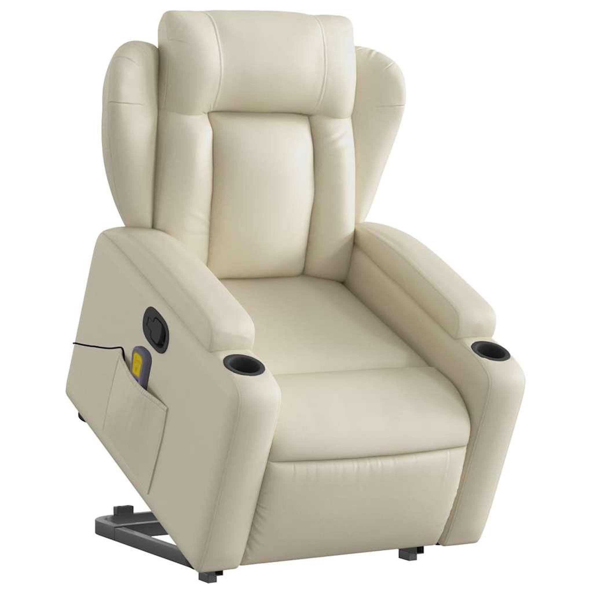 Voir la diapositive 3 : VIDAXL Fauteuil inclinable de massage Creme Similicuir