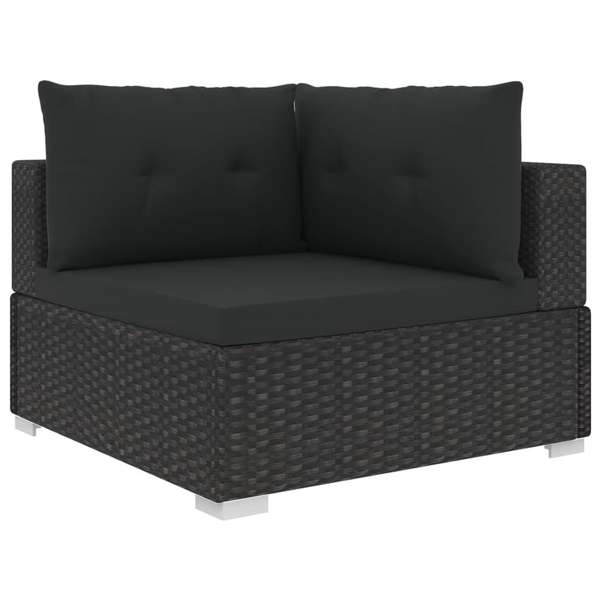 Voir la diapositive 3 : VIDAXL Salon de jardin 6 pcs avec coussins Resine tressee Noir