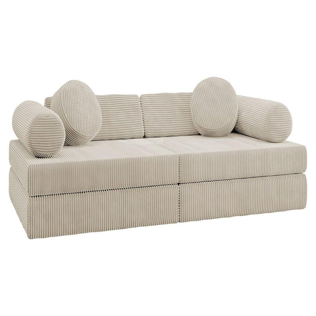 BEST MOBILIER Ines - canapé droit 2 places en velours côtelé