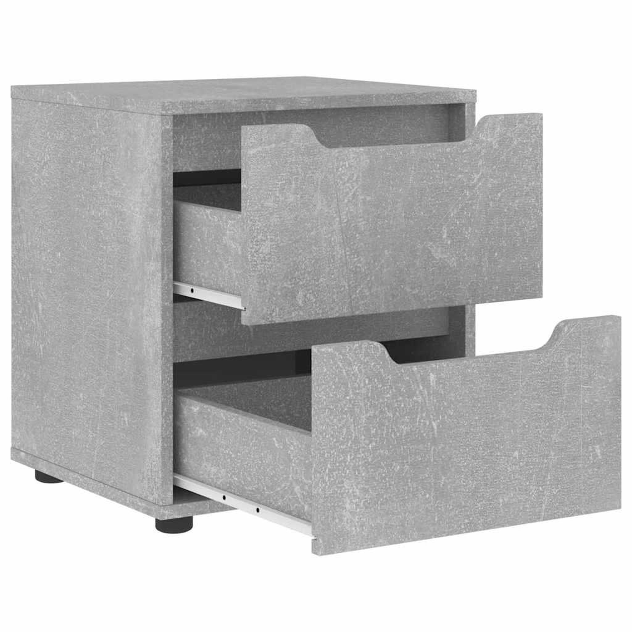 Voir la diapositive 5 : VIDAXL Table de chevet VISNES gris beton 45x40x50 cm bois d'ingenierie