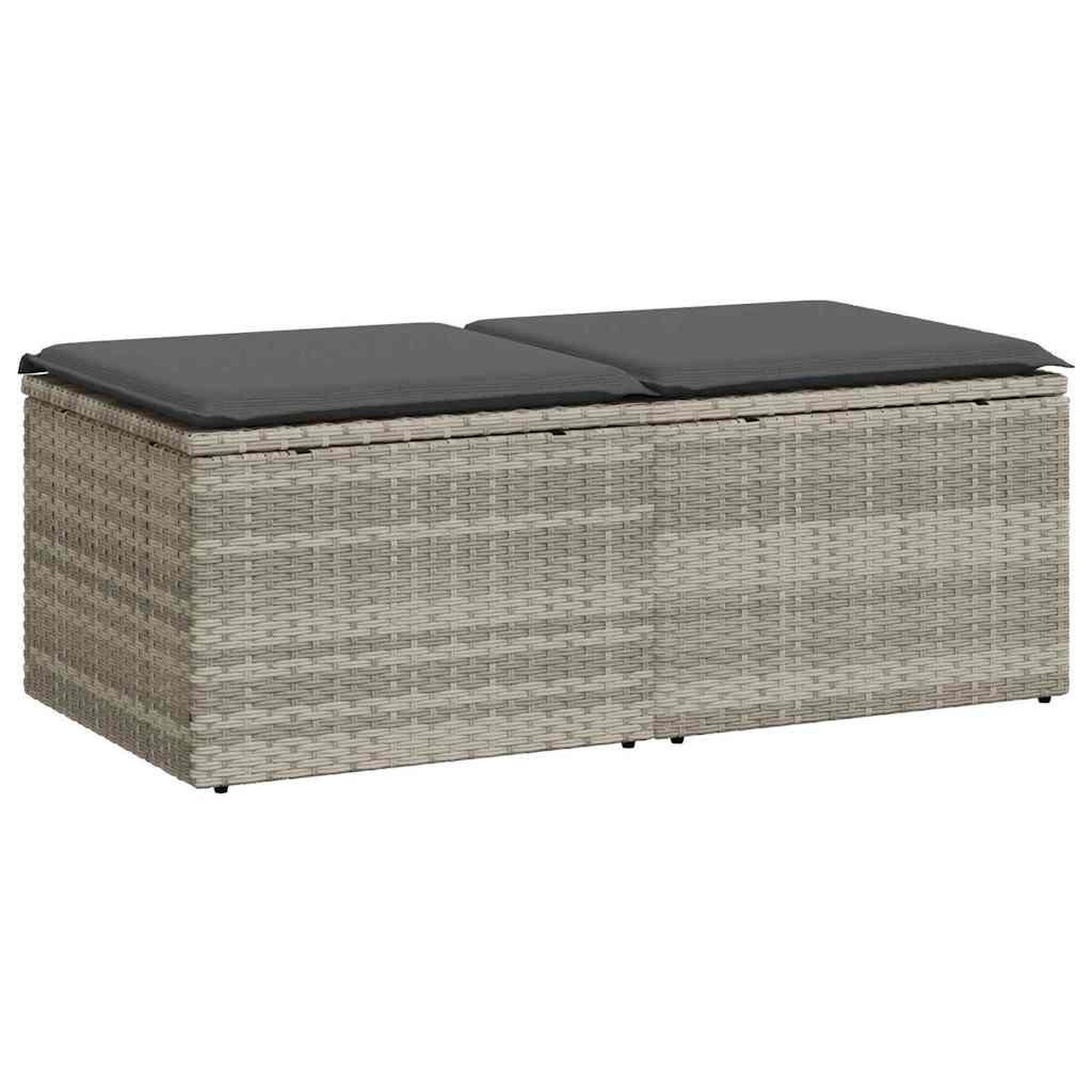 Voir la diapositive 2 : VIDAXL Salon de jardin 2 pcs avec coussins gris clair polyrotin acacia