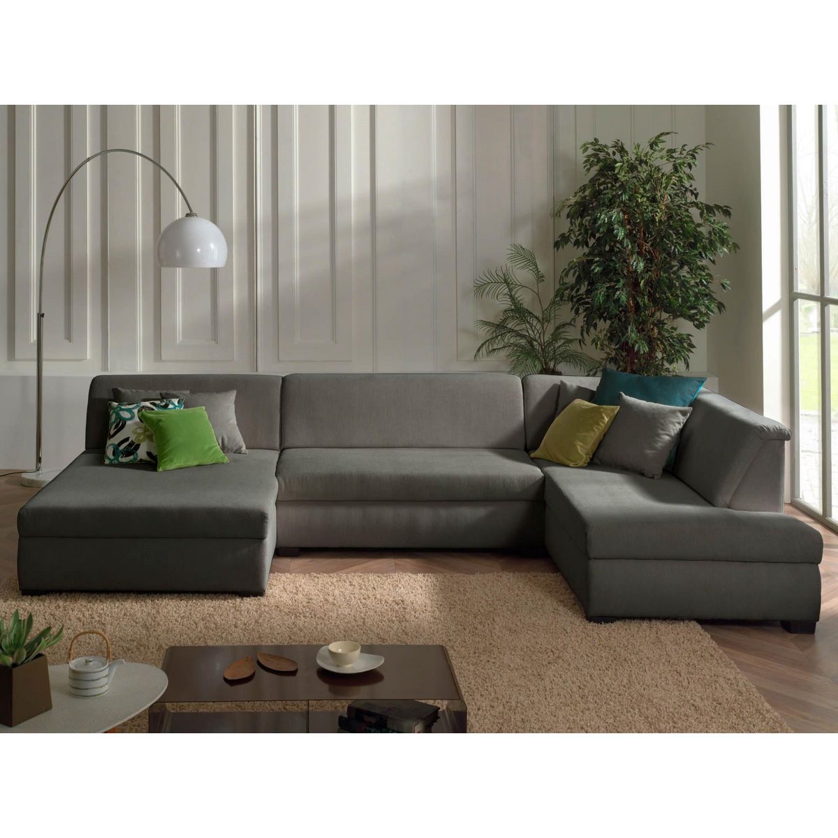 LISA DESIGN Malcom - canapé panoramique d'angle droit - en velours côtelé