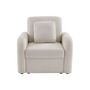 Voir la diapositive 4 : SWEEEK Fauteuil tissu bouclette blanche. lignes arrondies. Milano. L 90 x P 85 x H 85cm