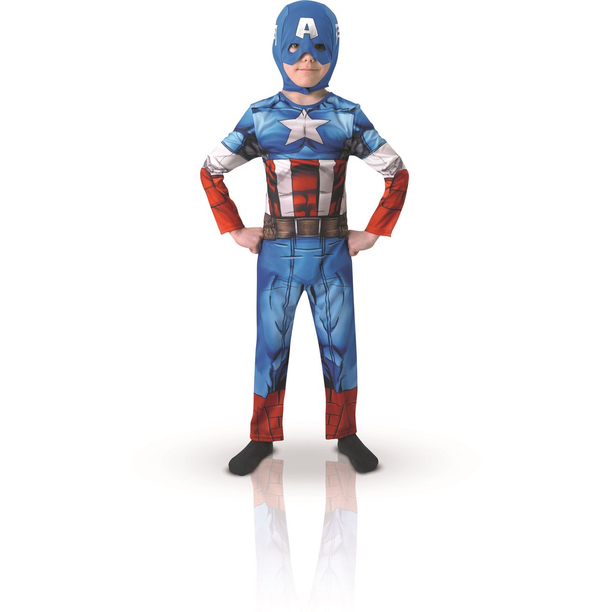 RUBIES Déguisement Classique Captain America Avengers Taille L - 7/8 ans