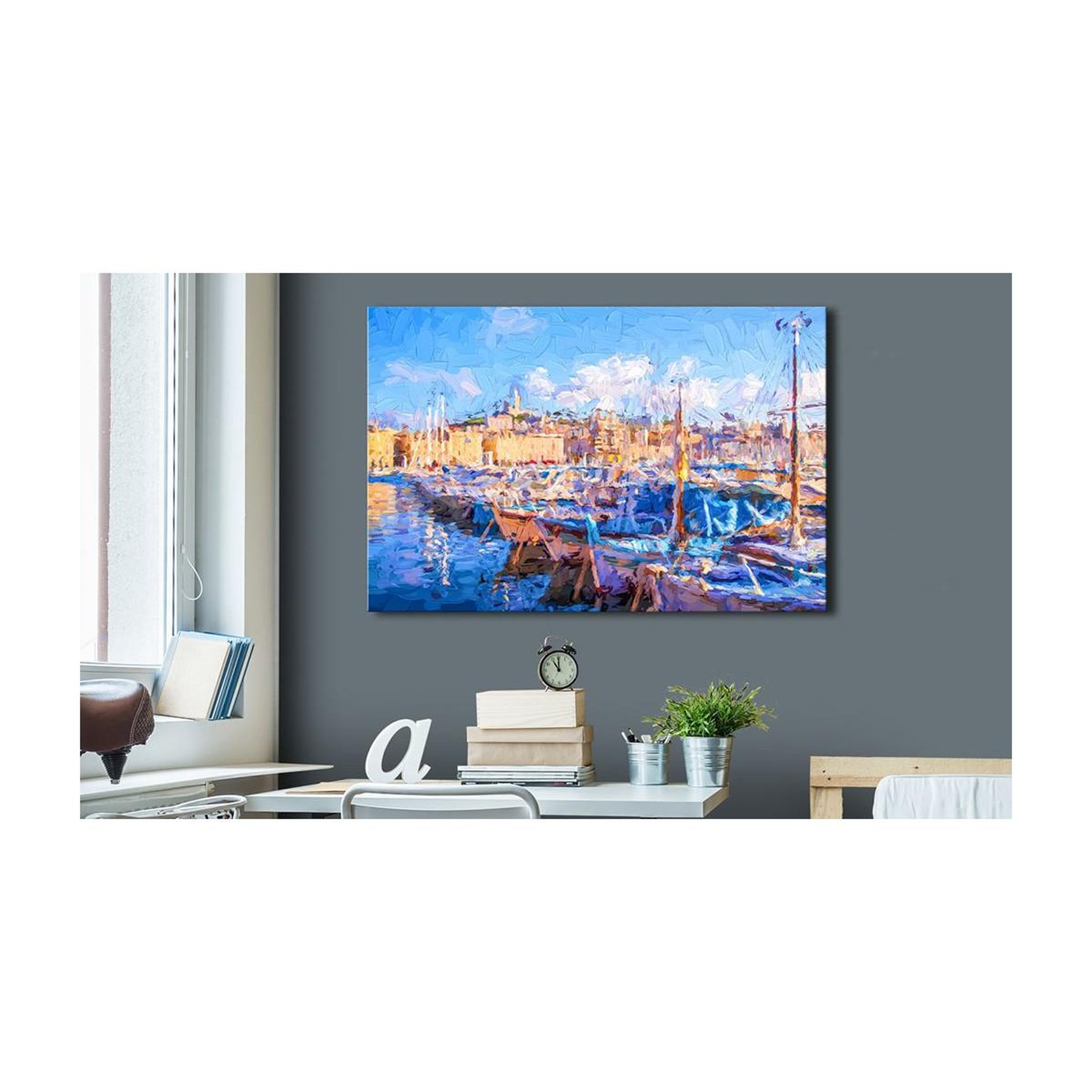 Voir la diapositive 2 : Paris Prix Tableau Imprimé  Blue Port