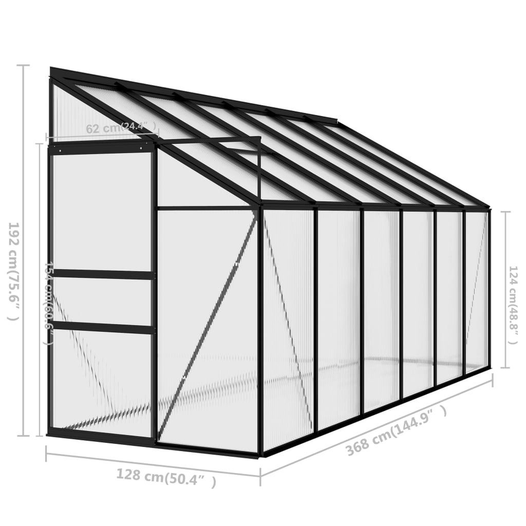 Voir la diapositive 6 : VIDAXL Serre Anthracite Aluminium 7,44 m³