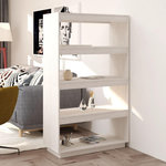 VIDAXL Bibliotheque/Separateur de piece Blanc 80x35x135 cm Pin massif