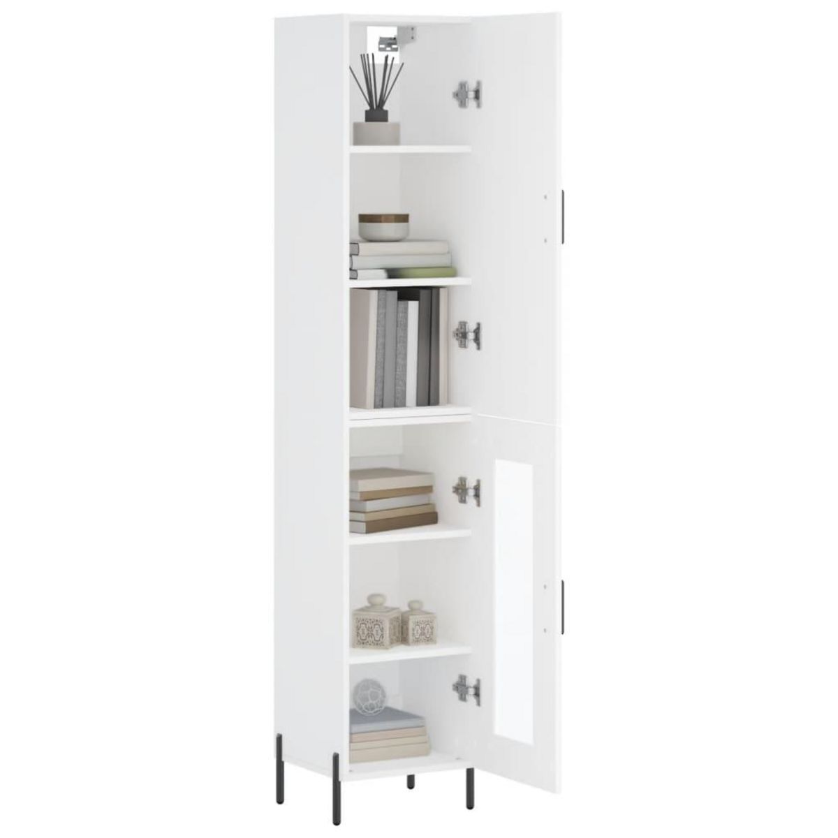 VIDAXL Buffet haut Blanc 34,5x34x180 cm Bois d'ingenierie