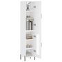 Voir la diapositive 3 : VIDAXL Buffet haut Blanc 34,5x34x180 cm Bois d'ingenierie