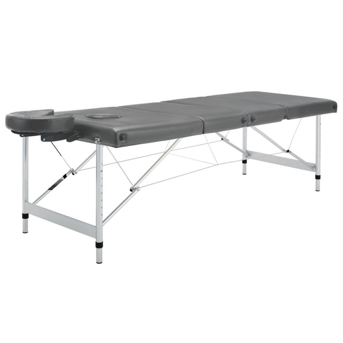 VIDAXL Table de massage 4 zones Cadre en aluminium Anthracite 186x68cm