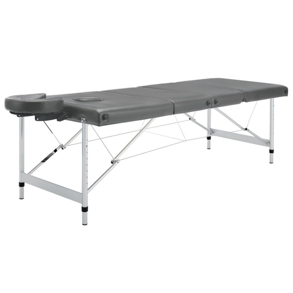 VIDAXL Table de massage 4 zones Cadre en aluminium Anthracite 186x68cm