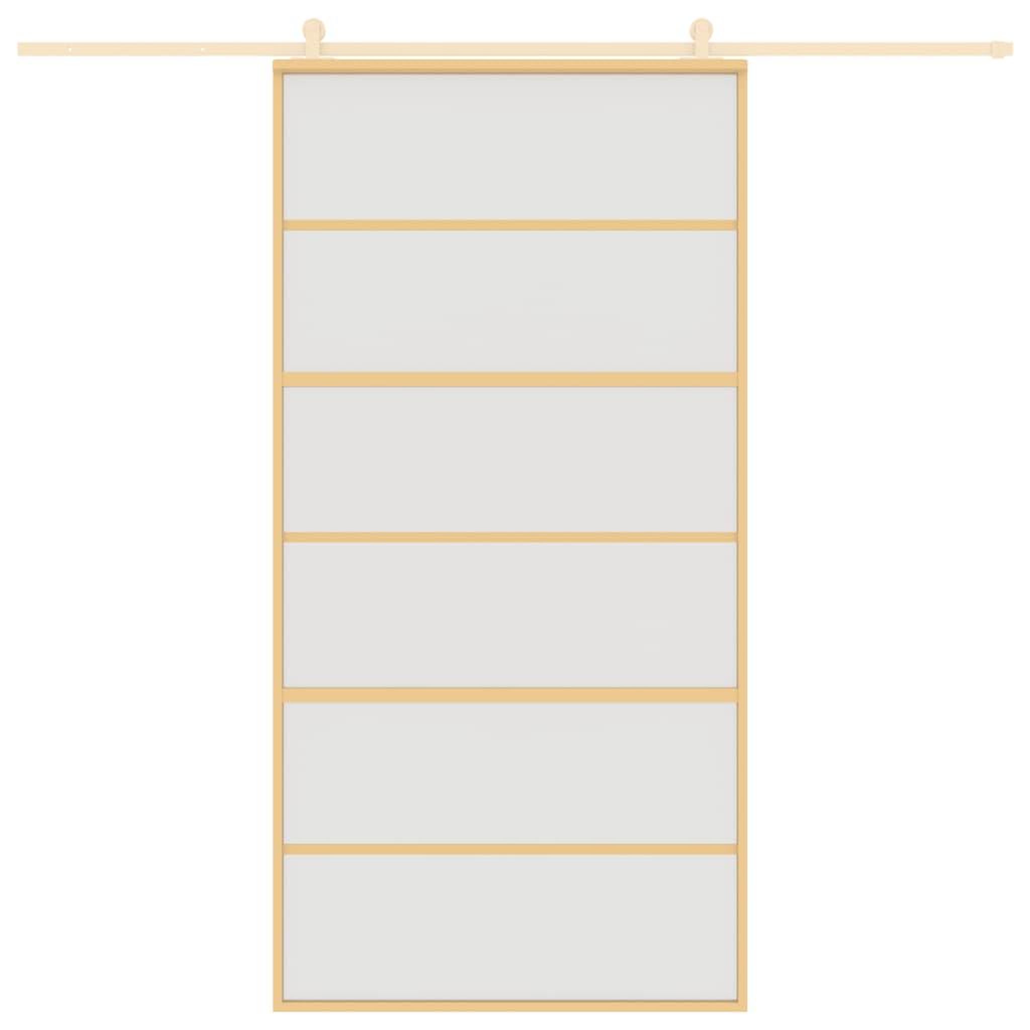 Voir la diapositive 3 : VIDAXL Porte coulissante dore 102,5x205 cm verre ESG depoli aluminium