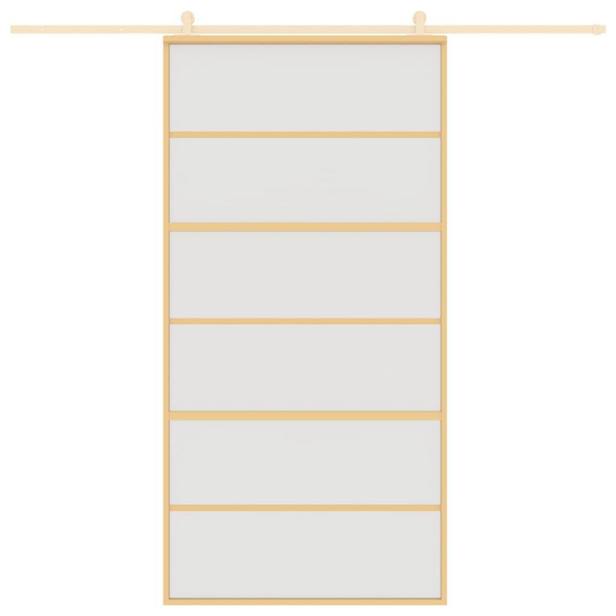VIDAXL Porte coulissante dore 102,5x205 cm verre ESG depoli aluminium