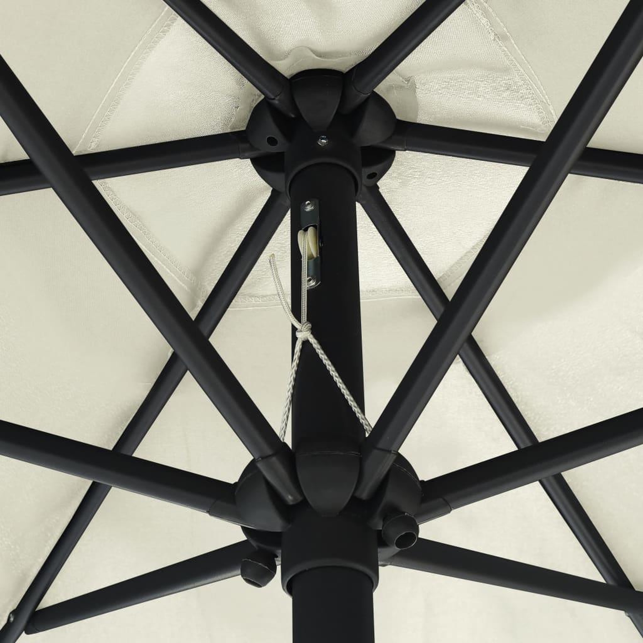 Voir la diapositive 5 : VIDAXL Parasol de jardin et mat en aluminium 270x246 cm Blanc sable