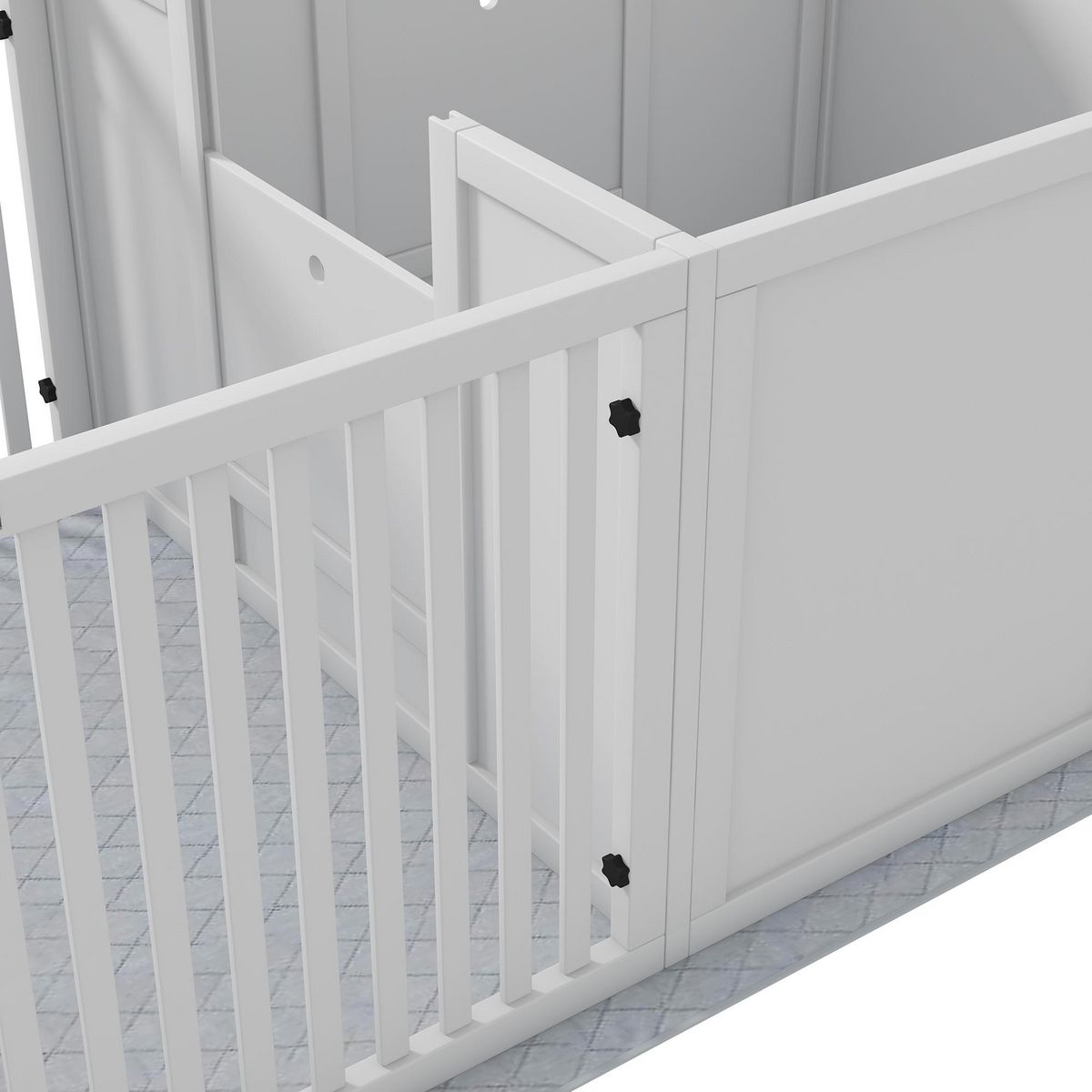 PAWHUT Parc de mise bas pour chien - caisse de mise bas pour chien - hauteur porte réglable - 166 x 80 x 50 cm, blanc