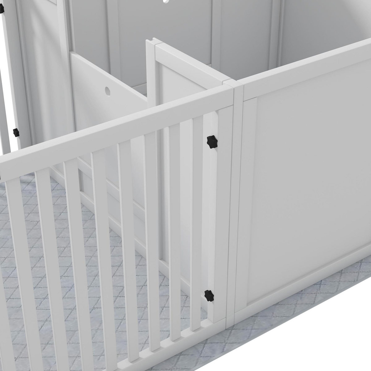 PAWHUT Parc de mise bas pour chien - caisse de mise bas pour chien - hauteur porte réglable - 166 x 80 x 50 cm, blanc