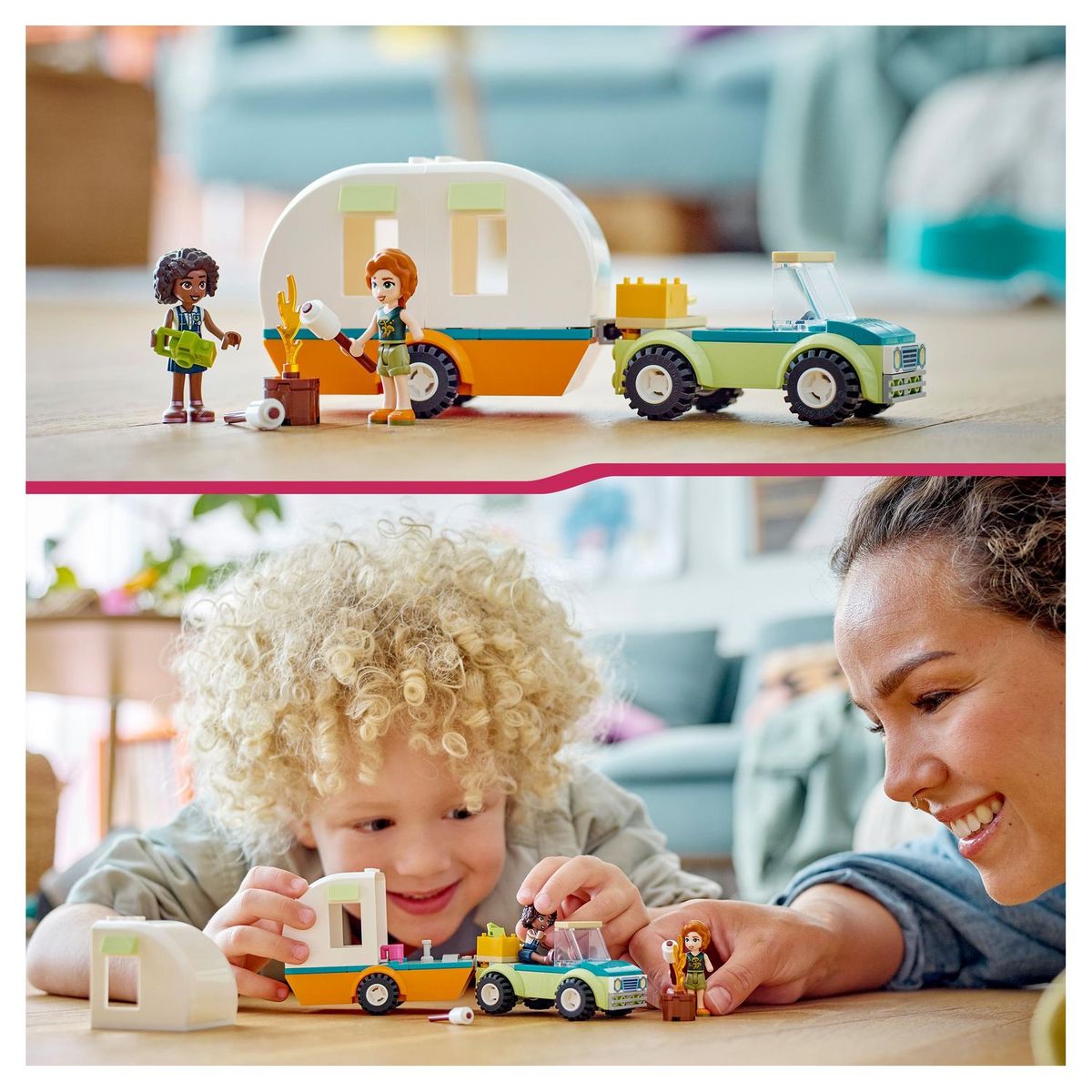 LEGO Friends 41726 Les vacances en caravane, Jouet Camping-Car avec Voiture, Enfants 4 Ans