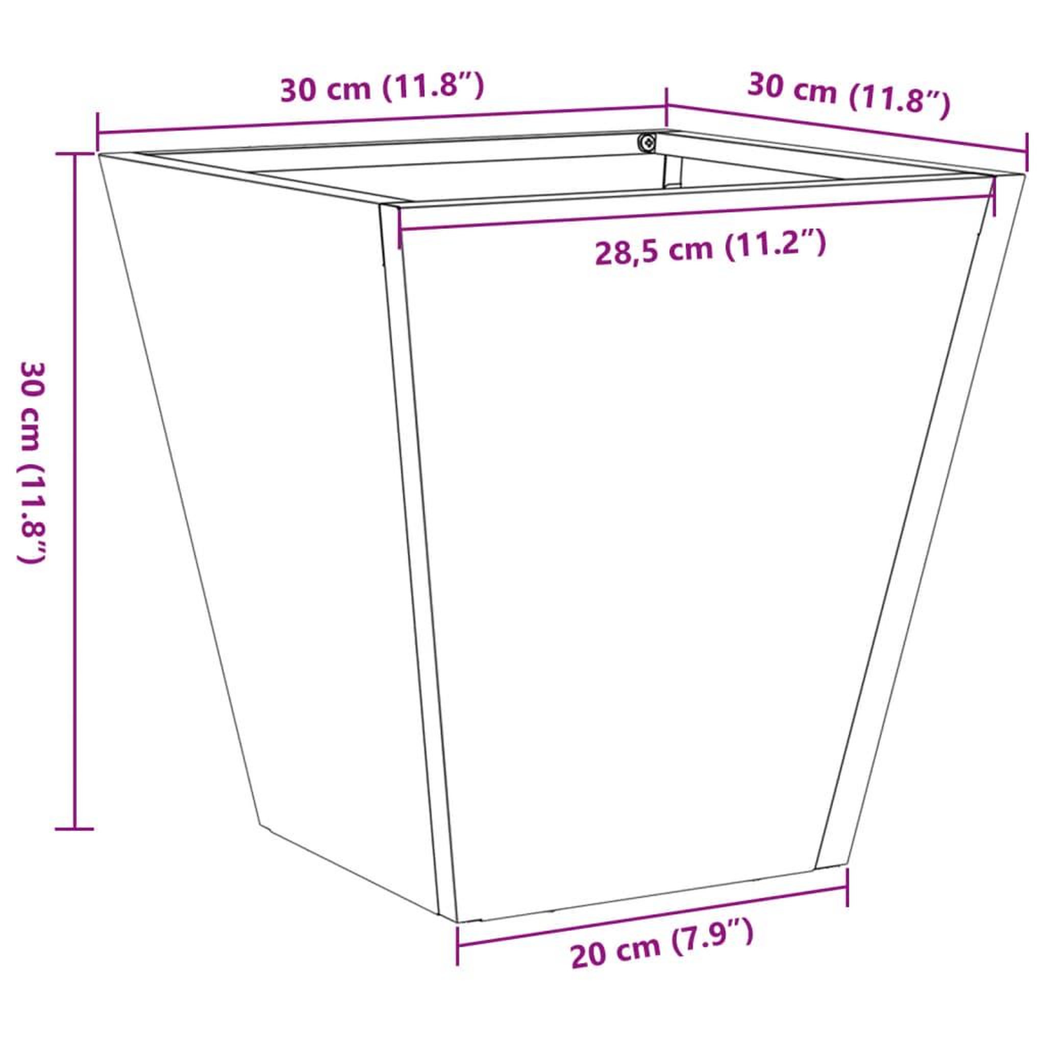 Voir la diapositive 6 : VIDAXL Jardinieres 2 pcs 30x30x30 cm acier galvanise