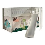 Paris Prix Lit Enfant Toboggan & Tente  Scott Dino  90x200cm Blanc