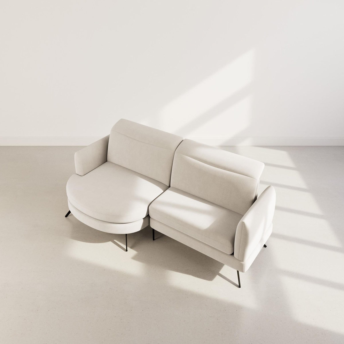 LISA DESIGN Terry - canapé d'angle gauche 4 places avec têtières réglables en tissu texturé