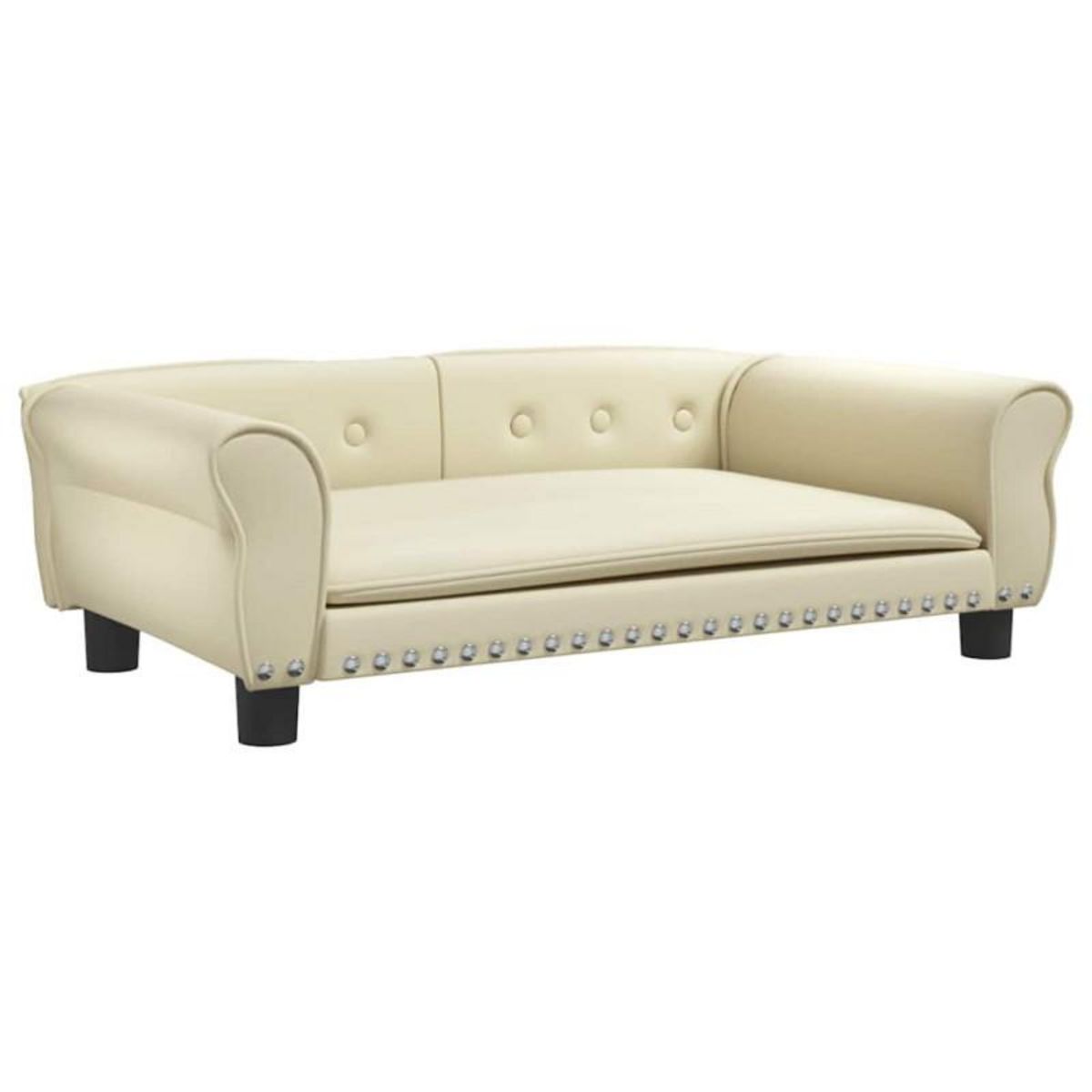 VIDAXL Lit pour chien crème 95x55x30 cm similicuir