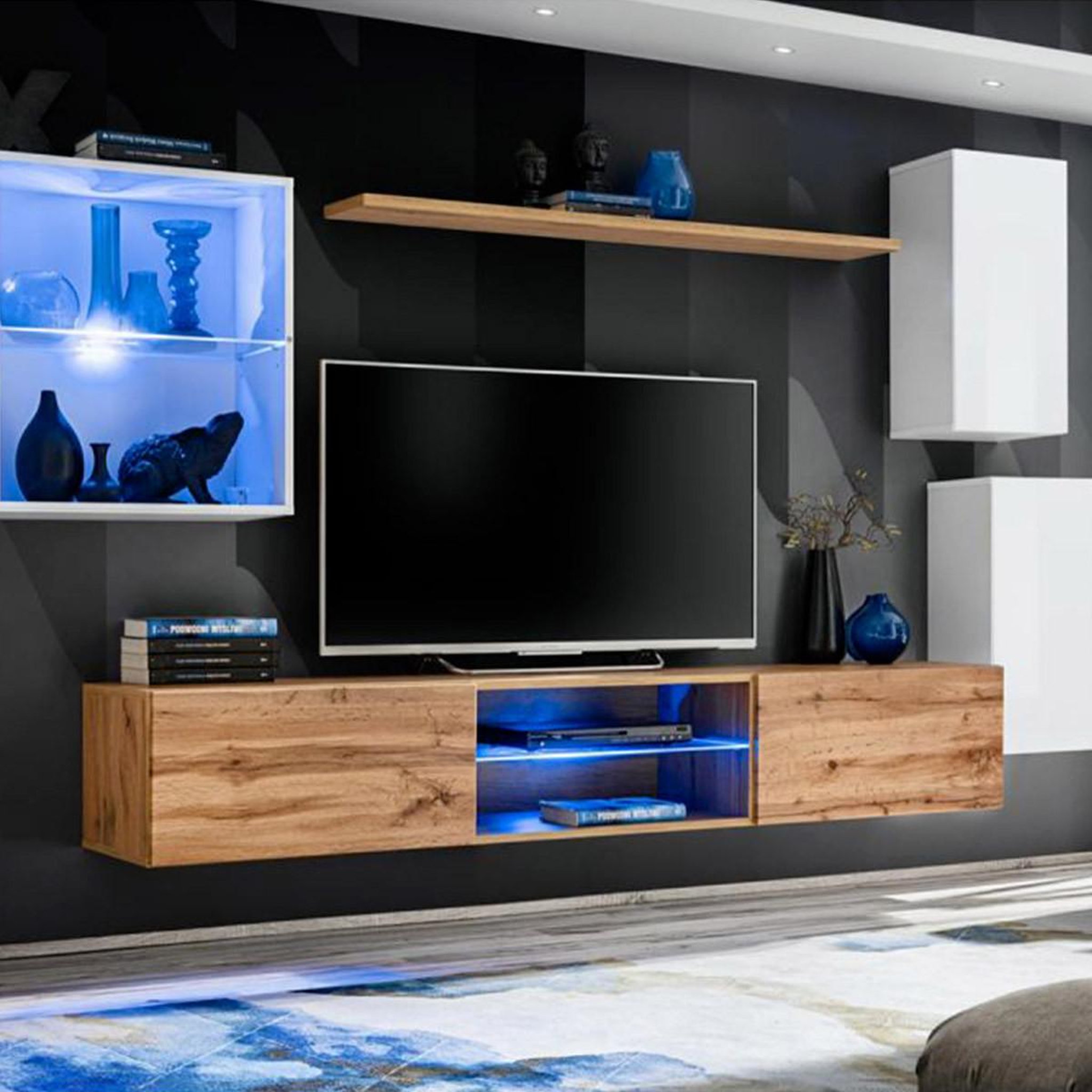 Paris Prix Ensemble meuble tv  switch xxiii  250cm blanc & naturel