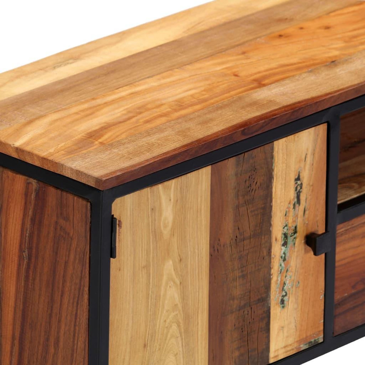 VIDAXL Meuble TV 120 x 30 x 40 cm Bois de recuperation massif et acier
