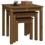 Voir la diapositive 5 : VIDAXL Tables gigognes 3 pcs Marron miel Bois de pin massif