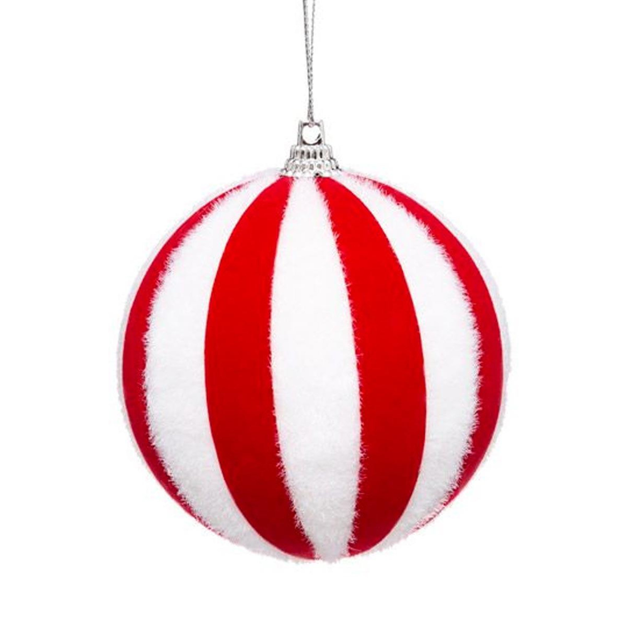 Voir la diapositive 2 : FEERIC LIGHT & CHRISTMAS Boule de Noël  La Piste  8cm Rouge & Blanc
