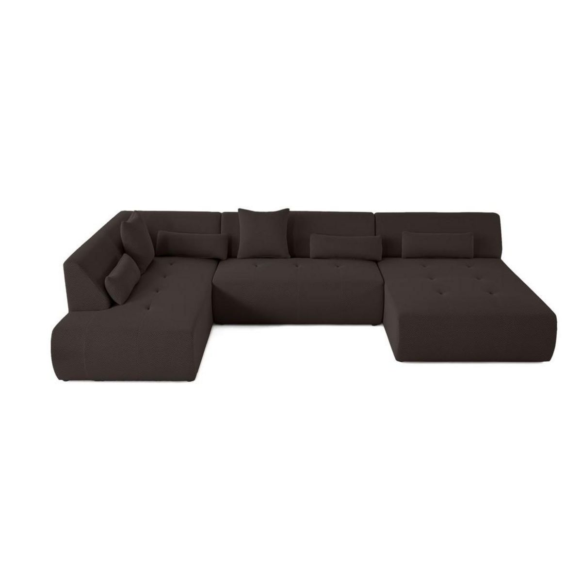 LISA DESIGN Onyx - canapé panoramique d'angle gauche - 7 places - en tissu mailles 3d