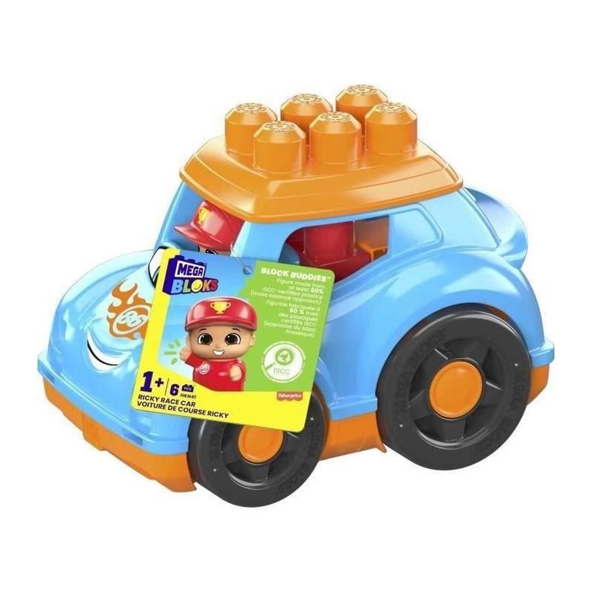 MEGA BLOKS Voiture de course - MEGABLOKS - VEHICULE DE POLICE - 4 blocs - Multicolore - A partir de 12 mois