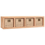 VIDAXL Etagere murale avec paniers 62x18x16 cm Bois massif de noyer