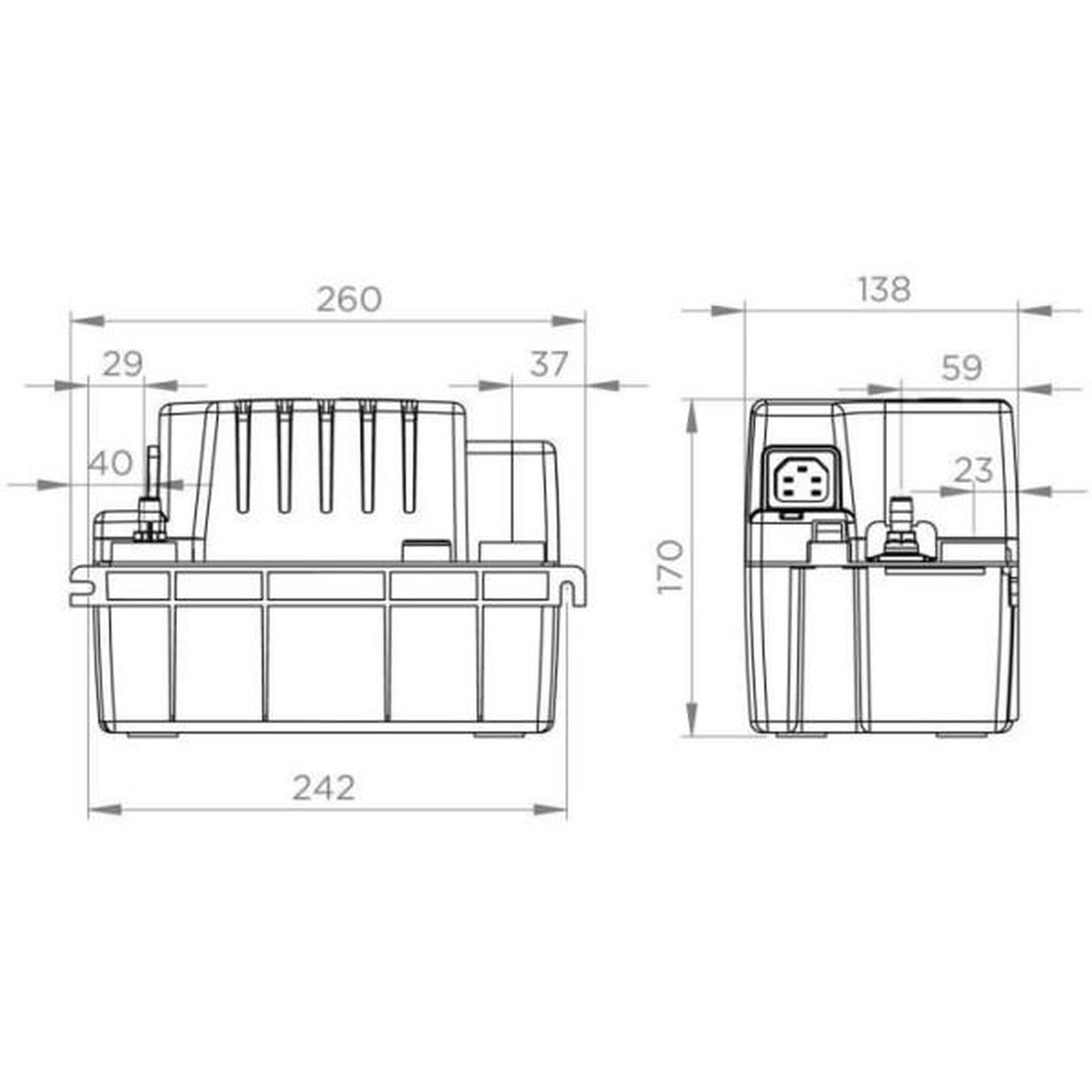 Voir la diapositive 4 : SFA Pompe de relevage de condensats - sfa - sanicondens eco v02 - chaudiere / climatisation - 45 dba - 2 entrées