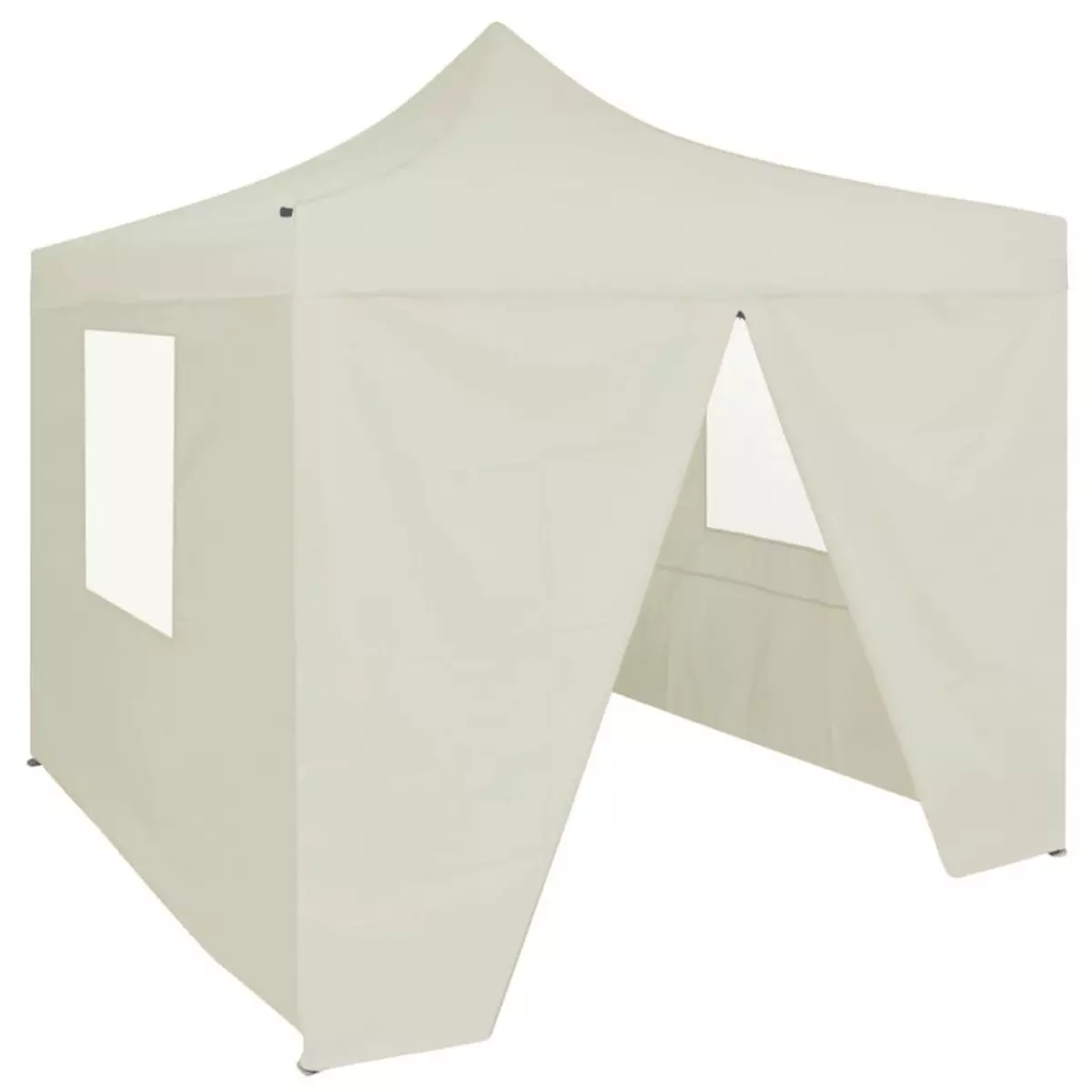 VIDAXL Tente de reception pliable avec 4 parois 2x2 m Acier Creme