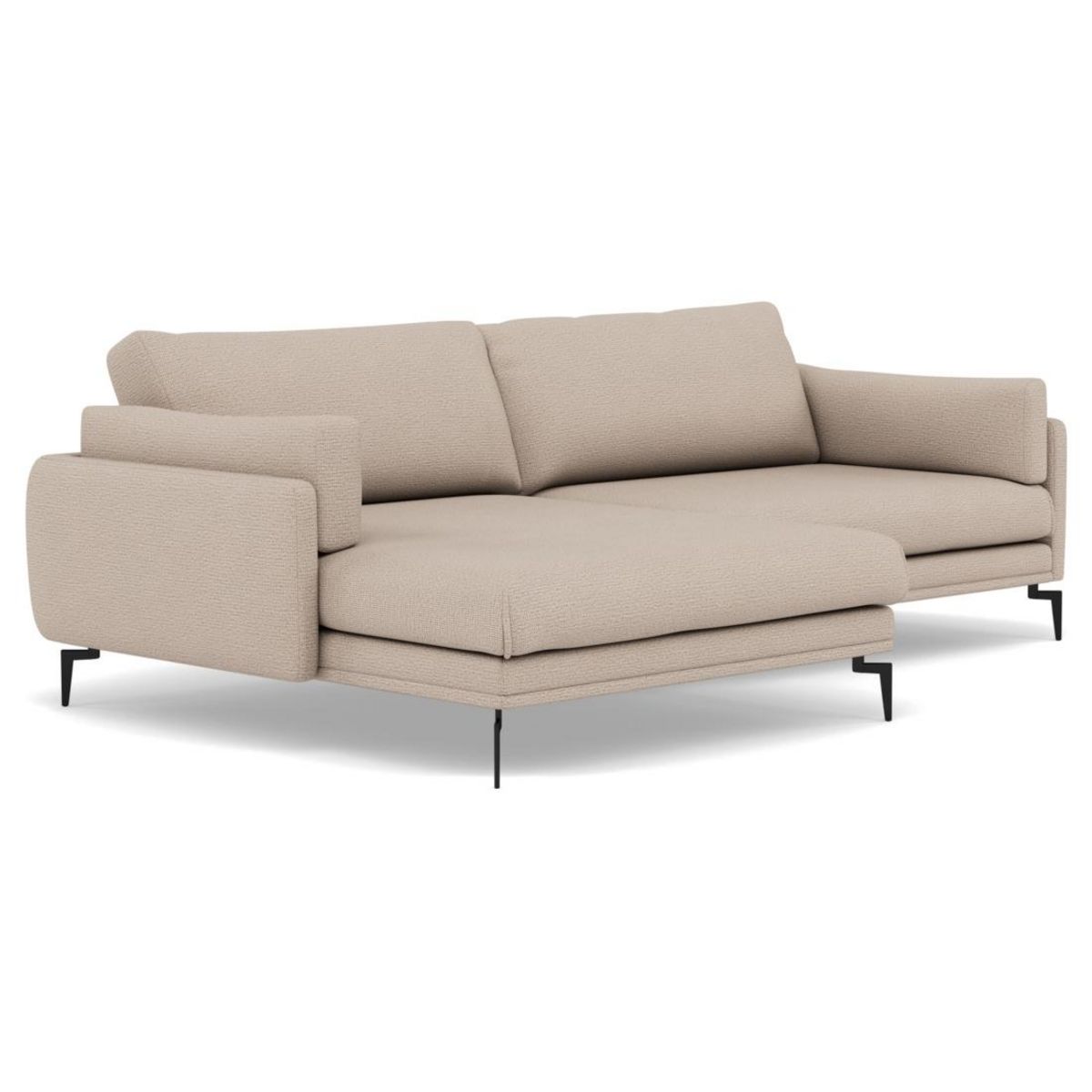 LISA DESIGN Carlos - canapé d'angle gauche 4 places ultra moelleux en tissu texturé