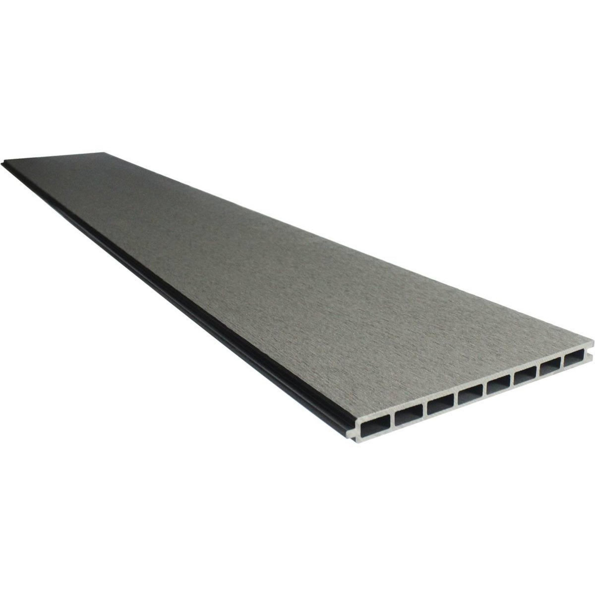 Habitat et Jardin Kit Clôture de 8 x h 1.6 m composite et aluminium + profilés de finitions - Kit de fixation offert - Ardoise