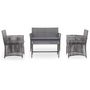 Voir la diapositive 2 : VIDAXL Salon de jardin 4 pcs avec coussin Resine tressee Anthracite