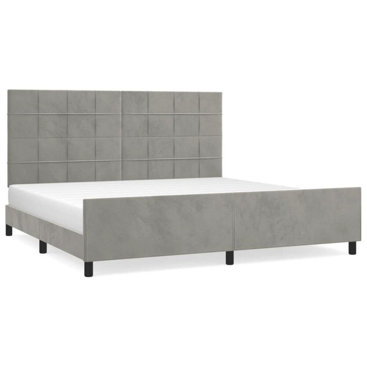 VIDAXL Cadre de lit sans matelas gris clair 200x200 cm velours