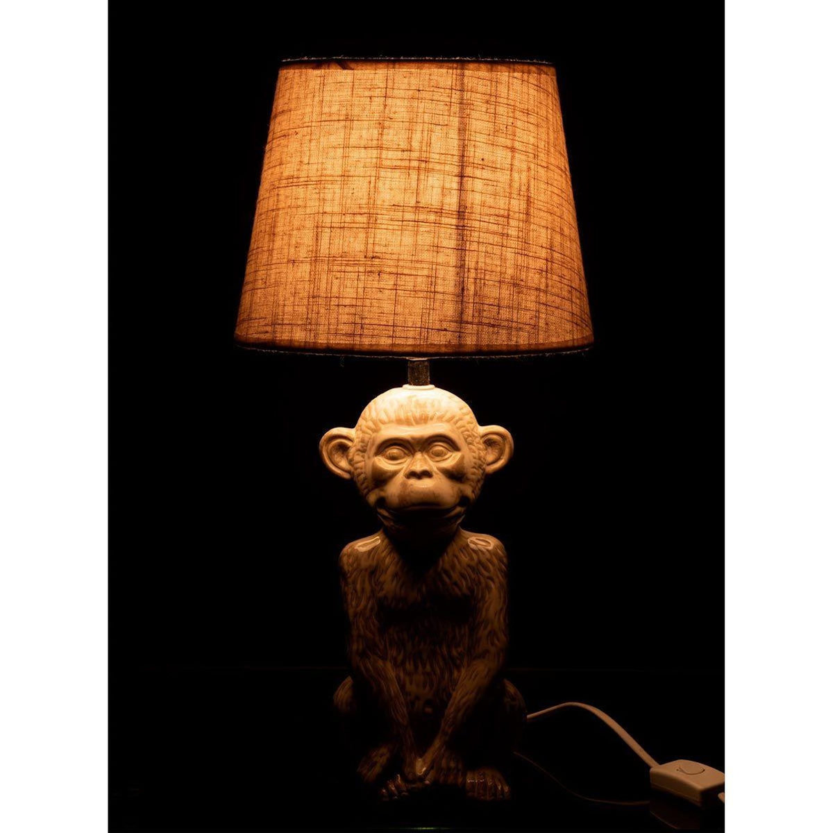 Paris Prix Lampe à Poser Design  Singe Ciment  46cm Beige
