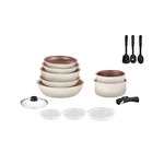 Arthur Martin Batterie de cuisine Arthur Martin Ensemble 18 pièces avec revêtement terracotta