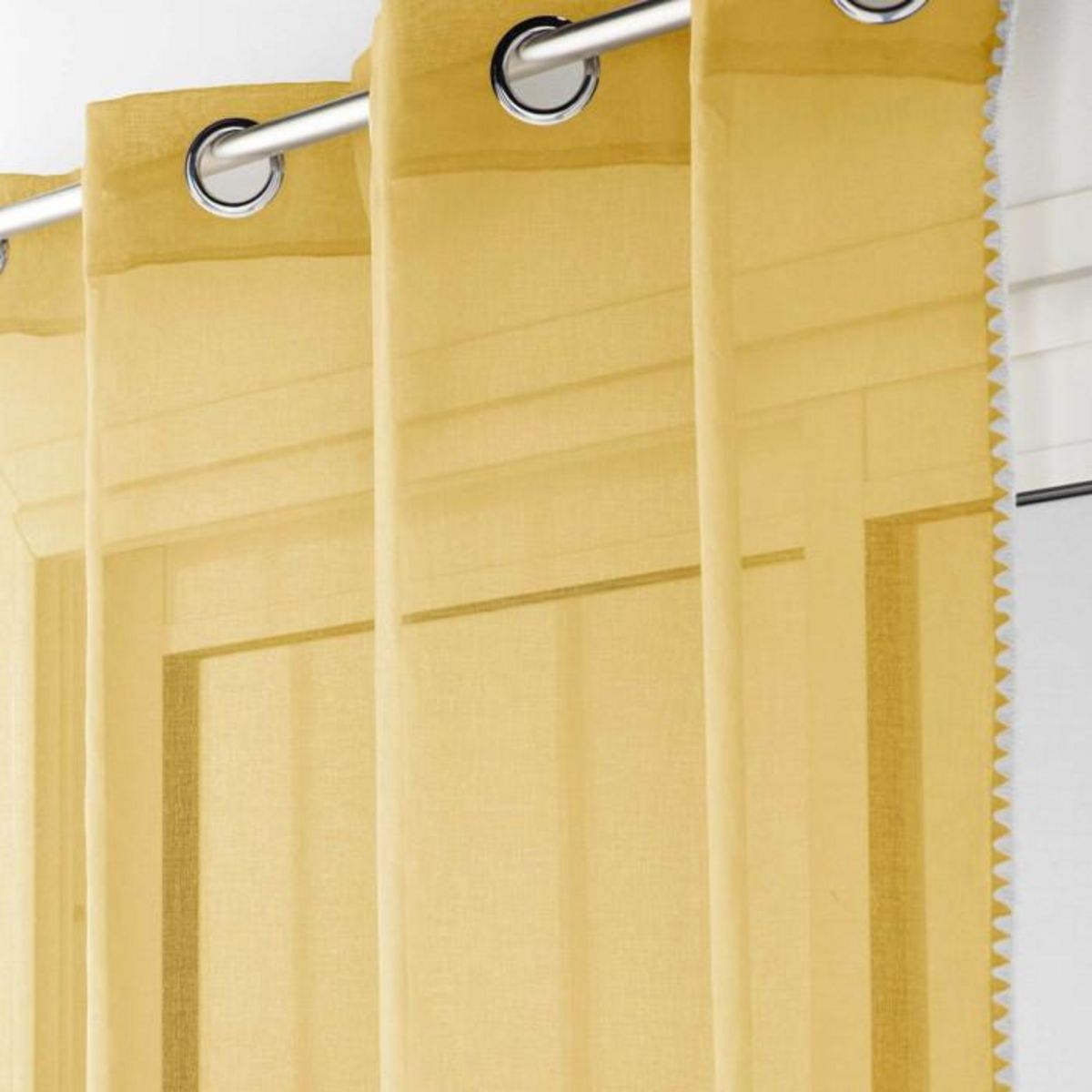 Paris Prix Rideau Voilage à Œillets  Fantaisie Louise  140x240cm Miel