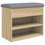 Voir la diapositive 2 : VIDAXL Banc a chaussures chene sonoma 62x32x50 cm bois d'ingenierie